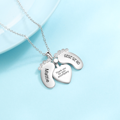 Heart Personalised Baby foot Necklace-Jessemade AU