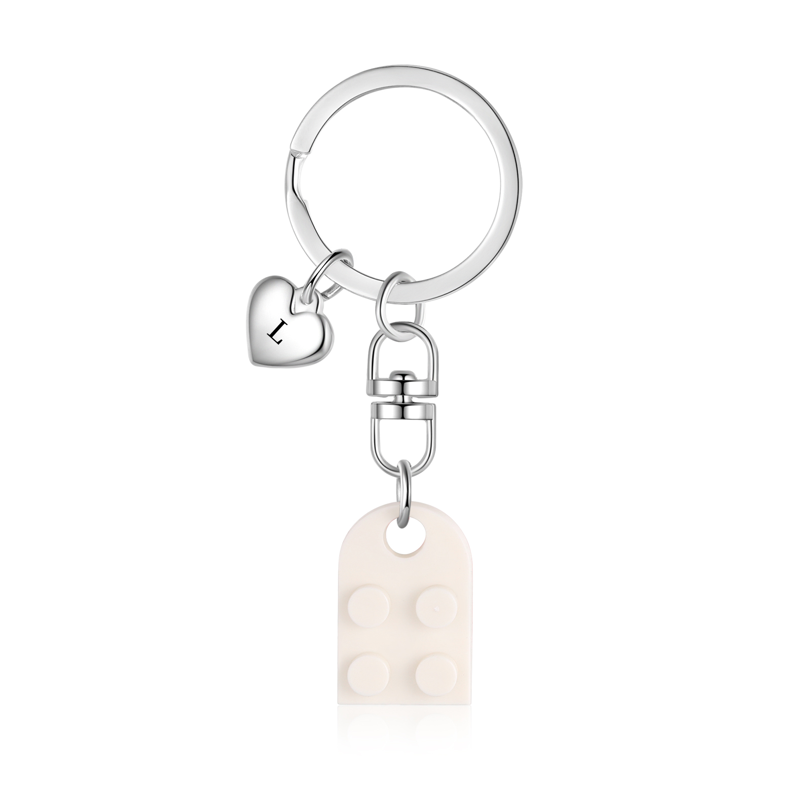 Brick Heart Keyring Set Custom 2 Letters Matching Couple Keychain Valentine's Day Gifts For Couples/Friends-Jessemade AU