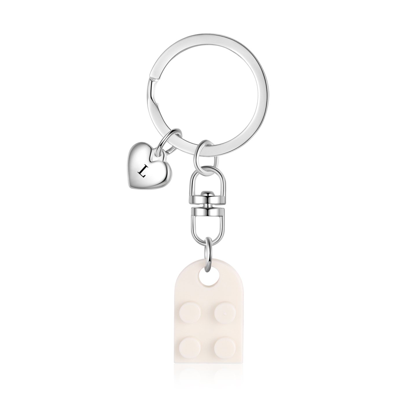Brick Heart Keyring Set Custom 2 Letters Matching Couple Keychain Valentine's Day Gifts For Couples/Friends-Jessemade AU