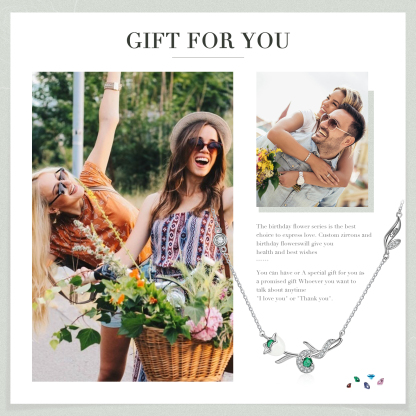 Personalised May Birthflower Necklace With Birthstone Best Gift For Her-Jessemade AU