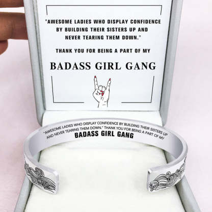 Thank you for being a part of my Badass Girl, Cuff Bangle Bracelet Gifts For Sister-Jessemade AU