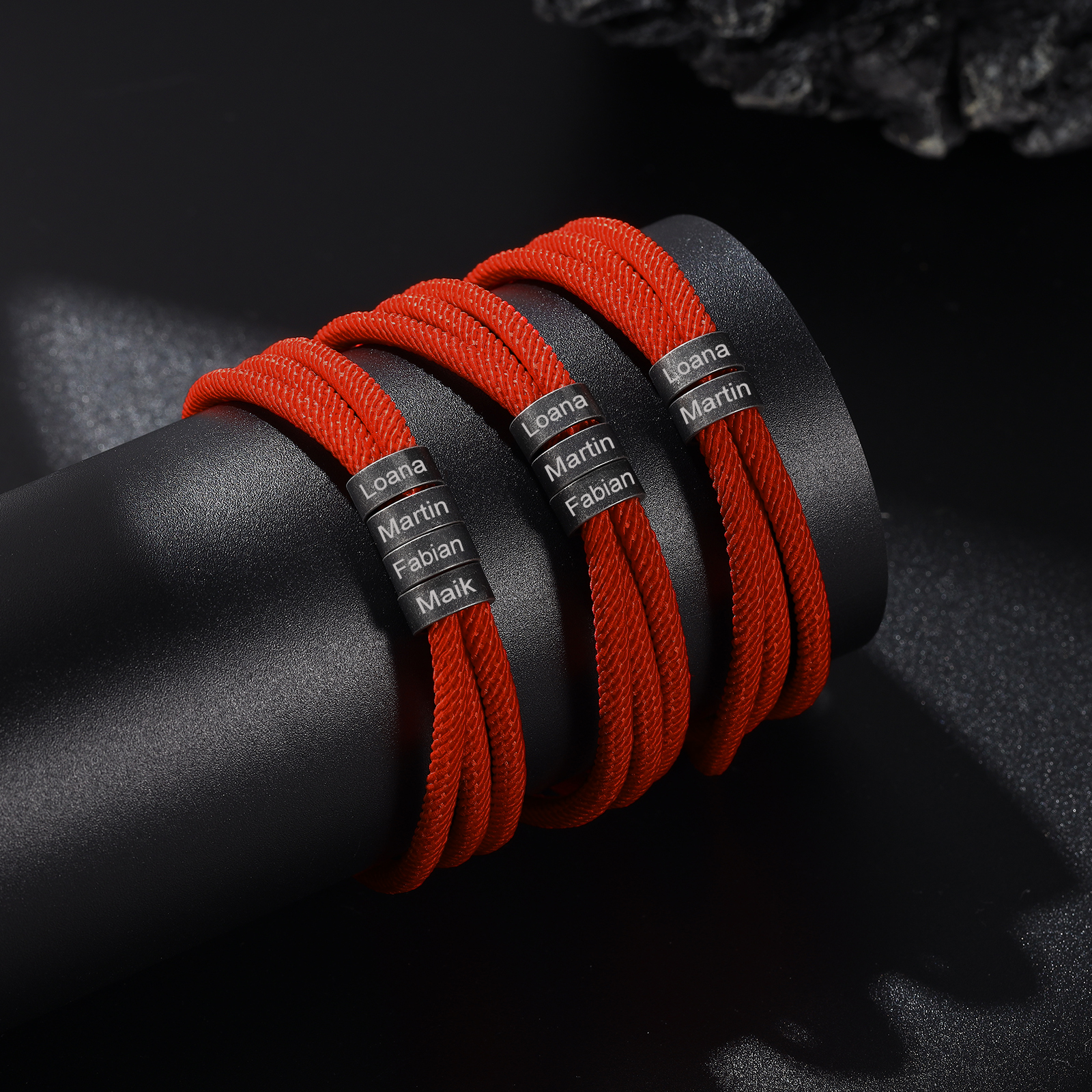 2 Names - Vintage Men's Bracelet Custom Name Bracelet Nylon Bracelet Personalised Gift for Him-Jessemade AU