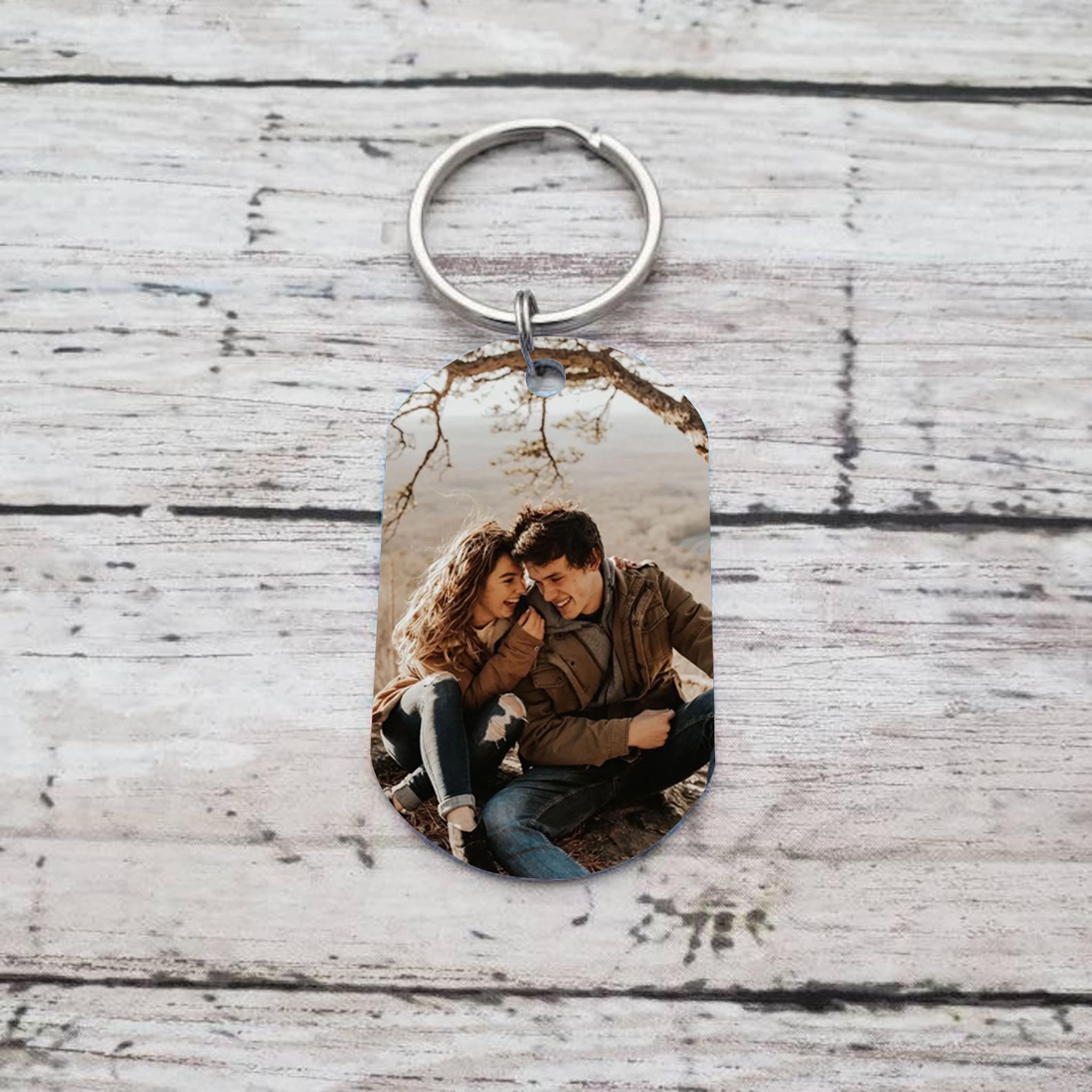 To My Love Keyring Custom Photo & Name Couple Keychain Stainless Steel Keychain Valentine's Day Gift for Couples-Jessemade AU