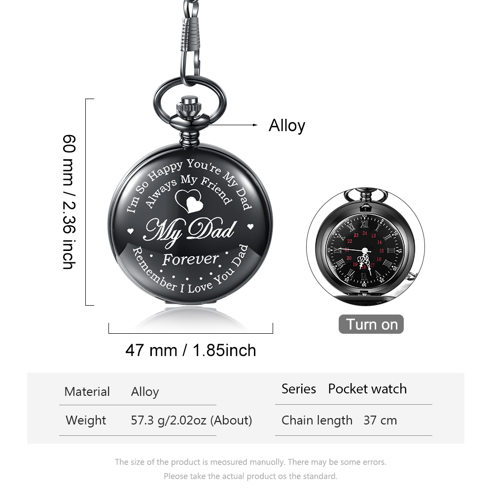 “I'm so happy you're my dad always my friend my dad forever remember i love you dad”T Personalised Pocket Watch Gifts for Father-Jessemade AU