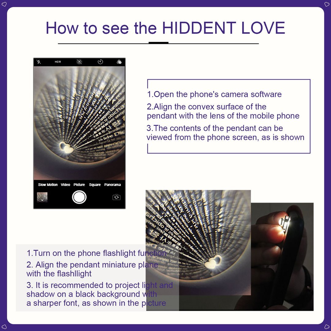 Personalised 100 Languages Projection Necklace Engraved  " I LOVE YOU"  Gifts For Her-Jessemade AU