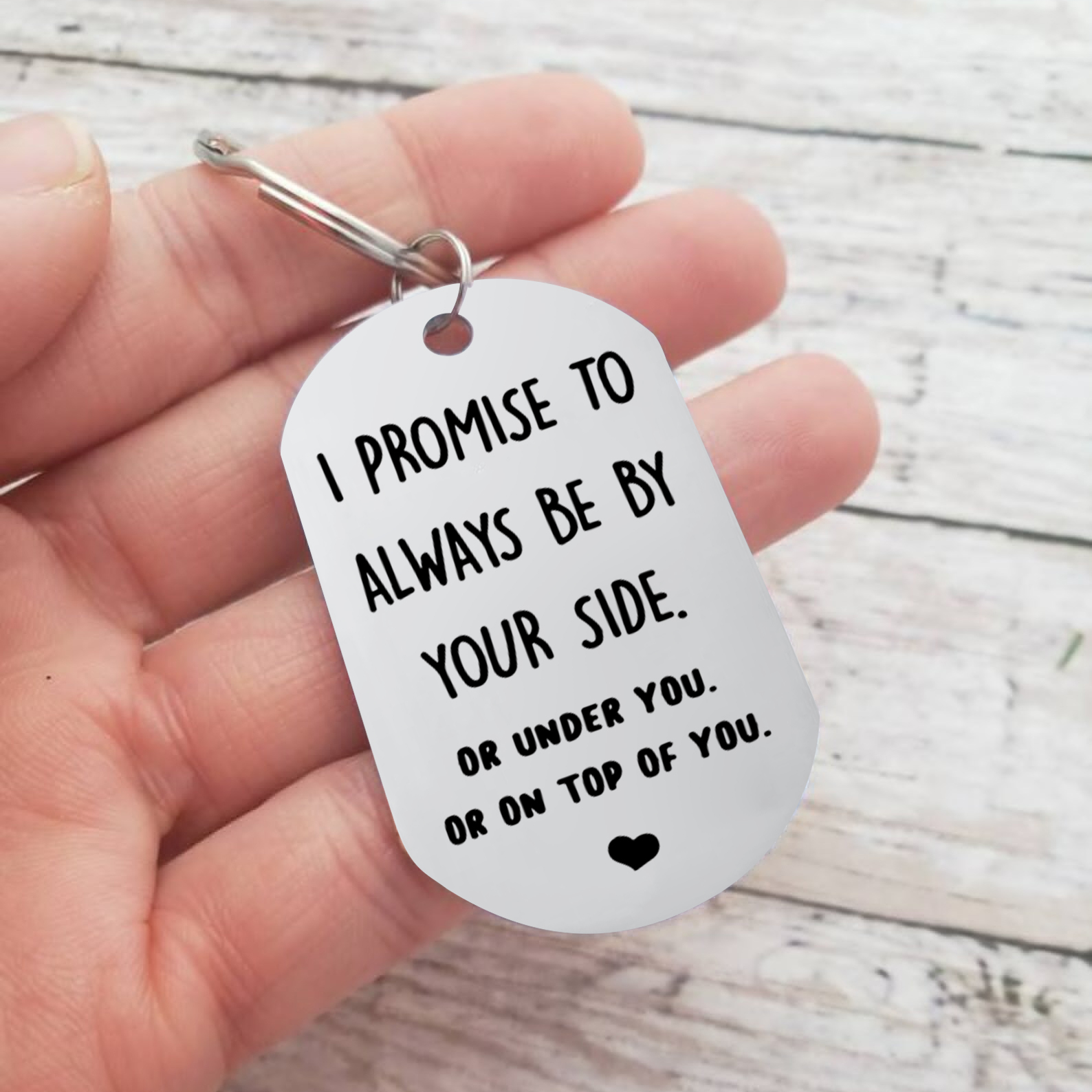 Personalised Photo Keychain for Couple "I PROMISE TO ALWAYS BE BY YOUR SIDE" Valentine's Day Gift-Jessemade AU