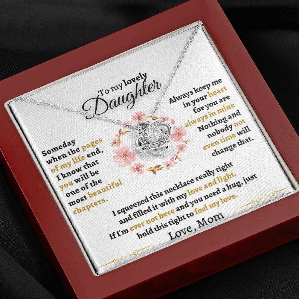 To My Daughter Love Knot Necklace "Never forget that I love you“ Inspirational Gifts for Daughter-Jessemade AU