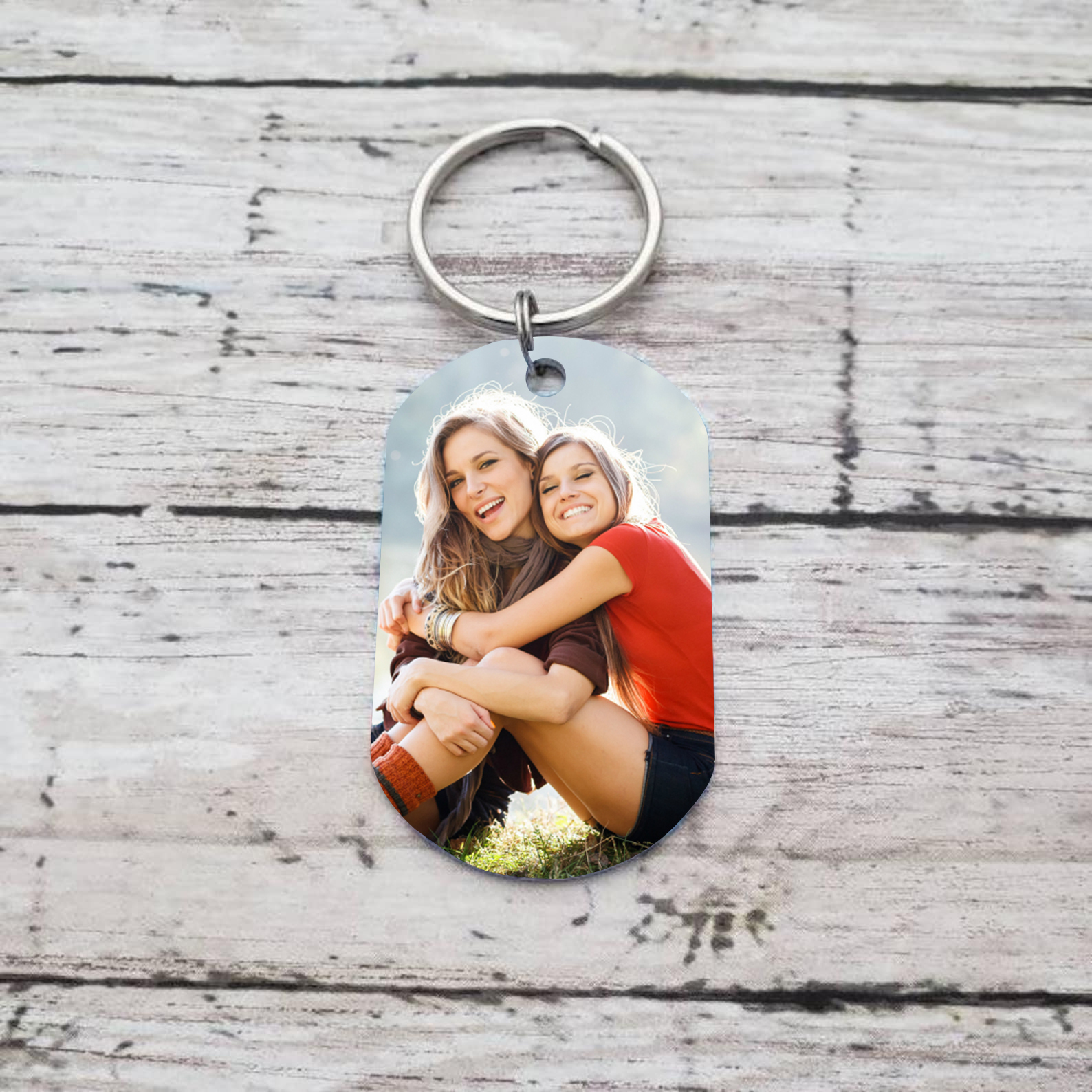 Personalised Photo Keyring Custom 2 Names Metal Keychain "A Sister Is God's Way Of Making Sure We Never Walk Alone" Gift For Bestie/Friend-Jessemade AU