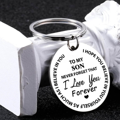 To My Son & Daughter Keyring Custom Photo Keychain "Never Forget That I Love You Forever" Personalised Gifts For Kids-Jessemade AU