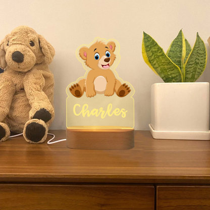 Personalised Name Bear Night Light LED Lamp Gifts For Kids-Jessemade AU