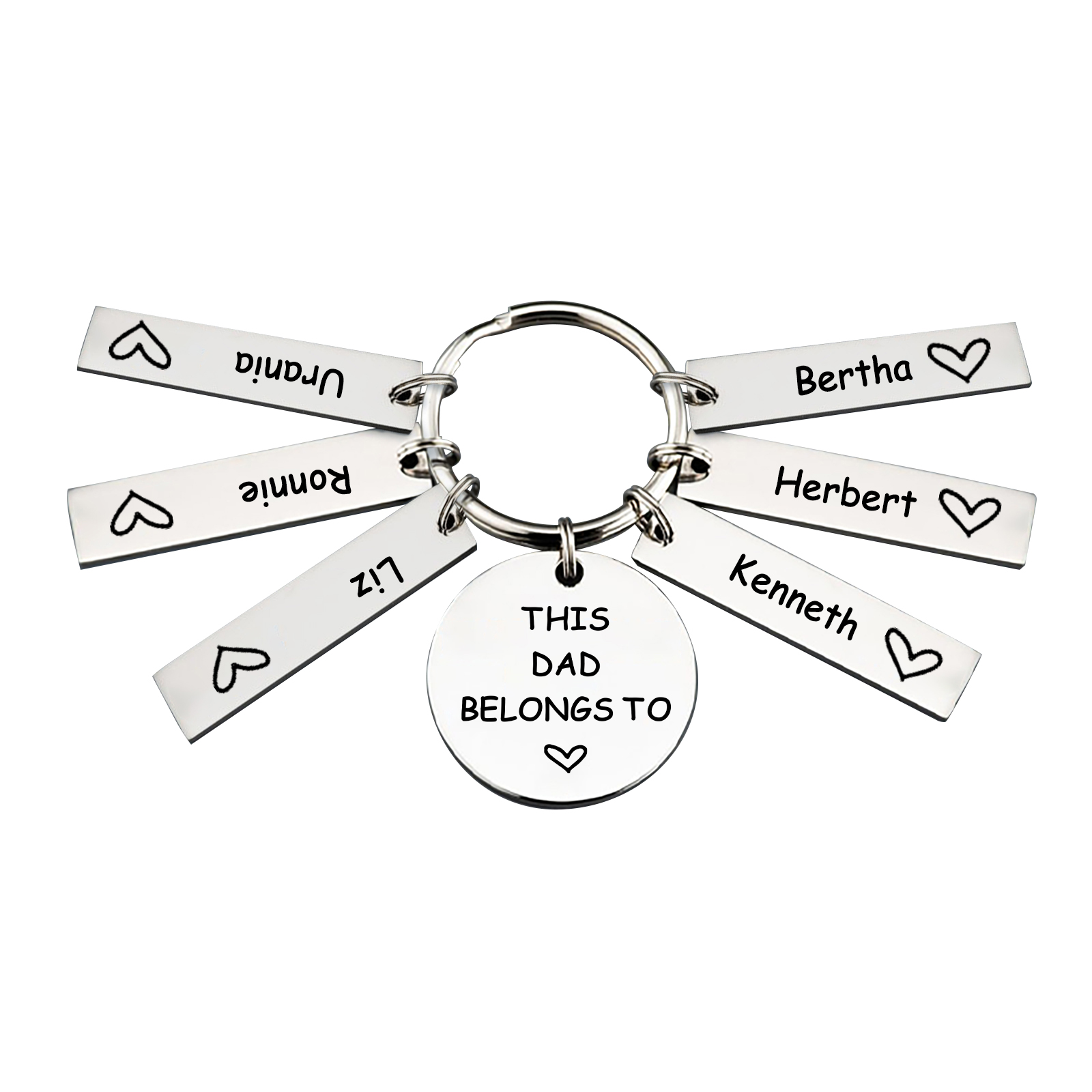 6 Names - Personalised Name Keychain Stainless Steel Keychain Special Gift for Mummy/Dad-Jessemade AU