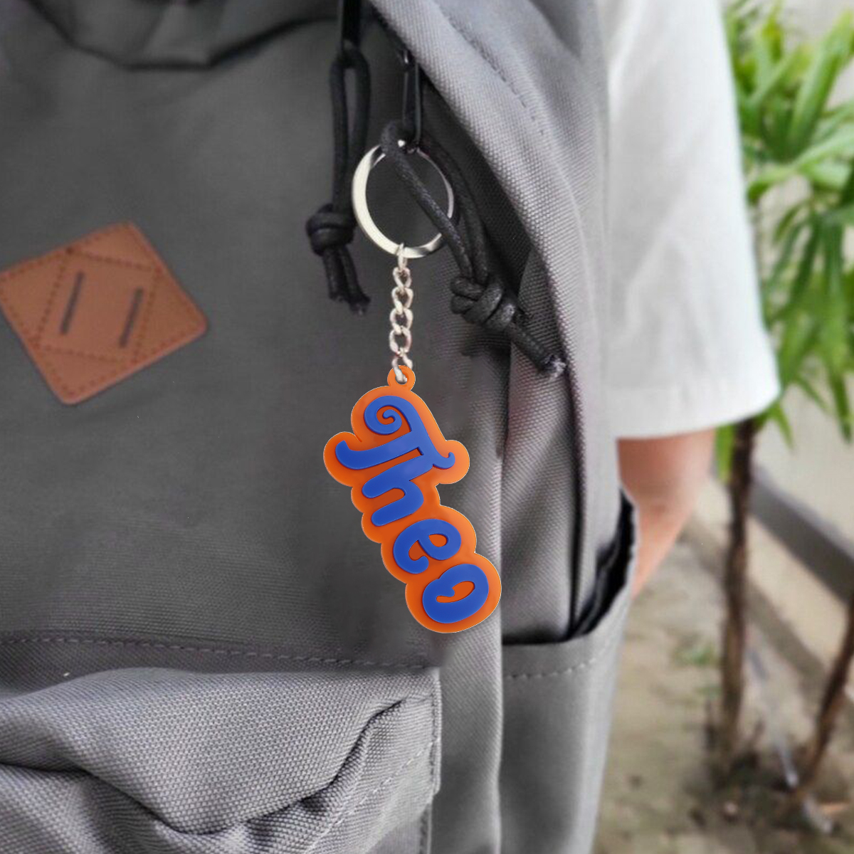 Customise 1 Name Keychain Orange Keychain Back to School Gifts for Kids-Jessemade AU