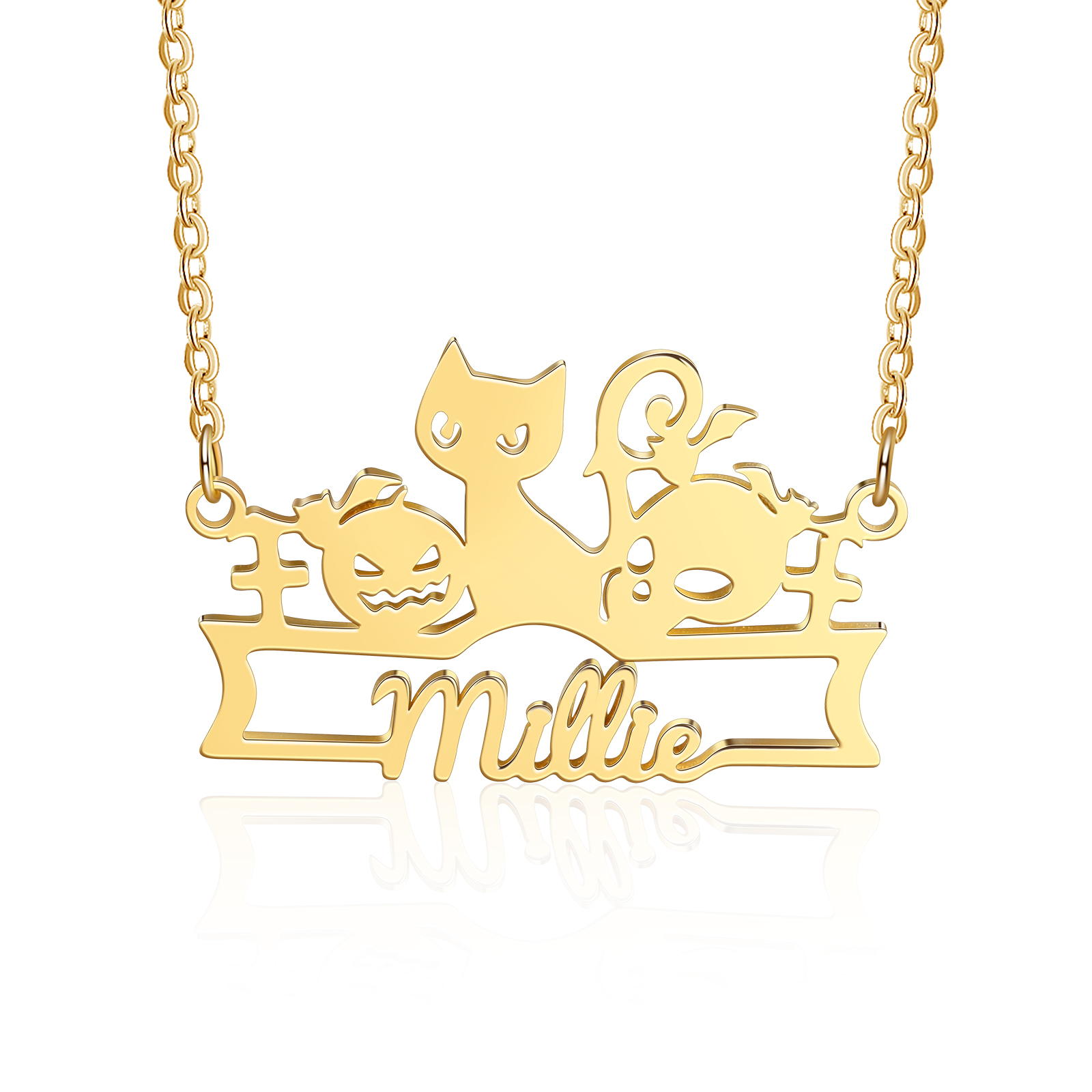Personalised Halloween Necklace Custom 1 Name Necklace Gift For Women-Jessemade AU