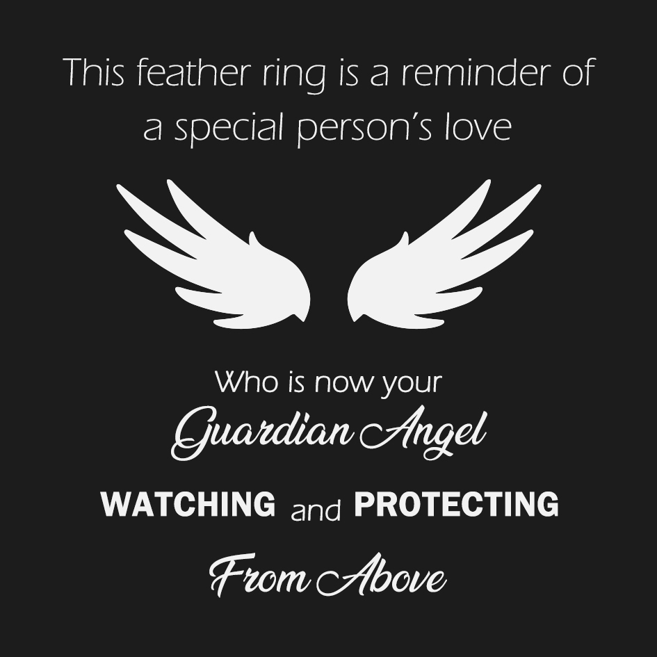 Memorial Feather Ring Open Ring Gift for Her - Your Guardian Angel Watching And Protecting From Above-Jessemade AU