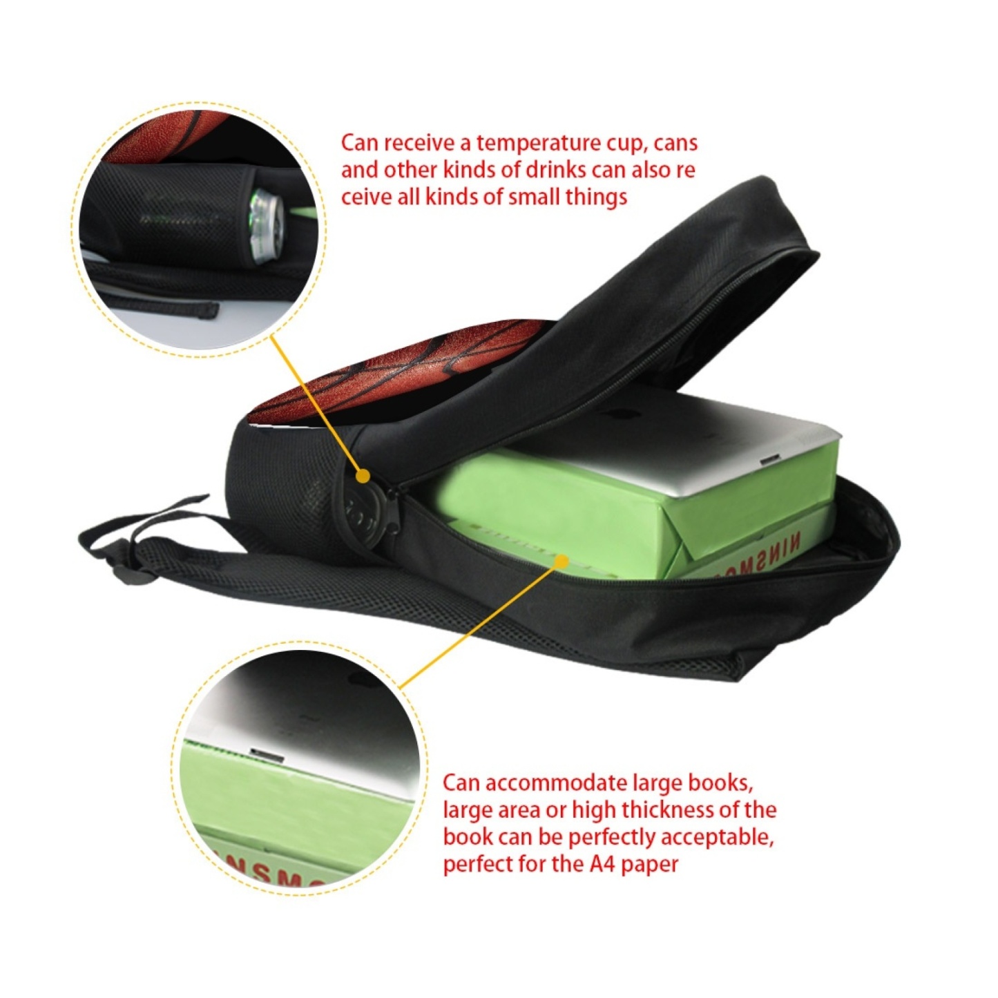 Custom Name and Number Backpack Personalised Basketball Schoolbag for Students-Jessemade AU