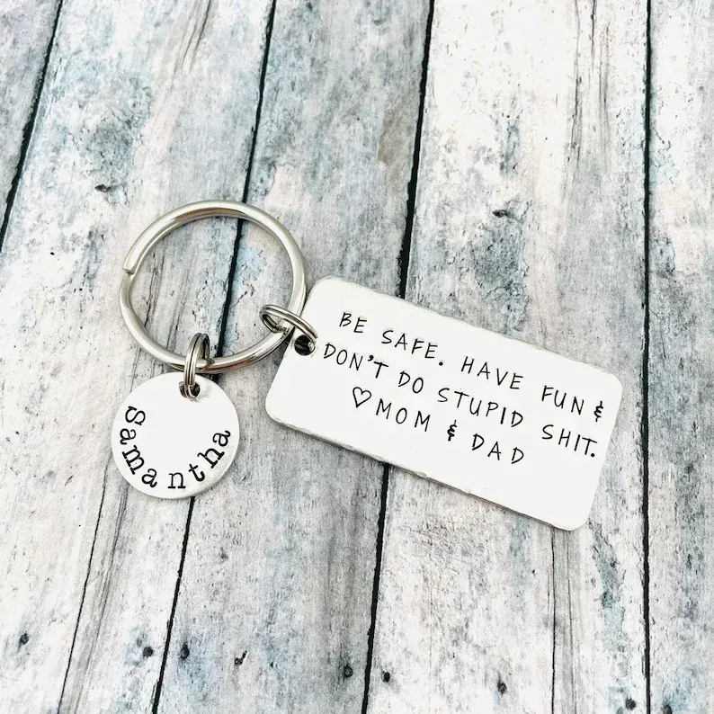 Be safe. Have fun. Don't Do Stupid, Personalised Keychain Gifts For Kids-Jessemade AU