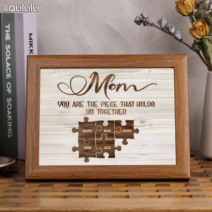 Personalised Puzzle Picture Frame With Light Custom 6 Names Home Decor - You are the piece that holds us together-Jessemade AU