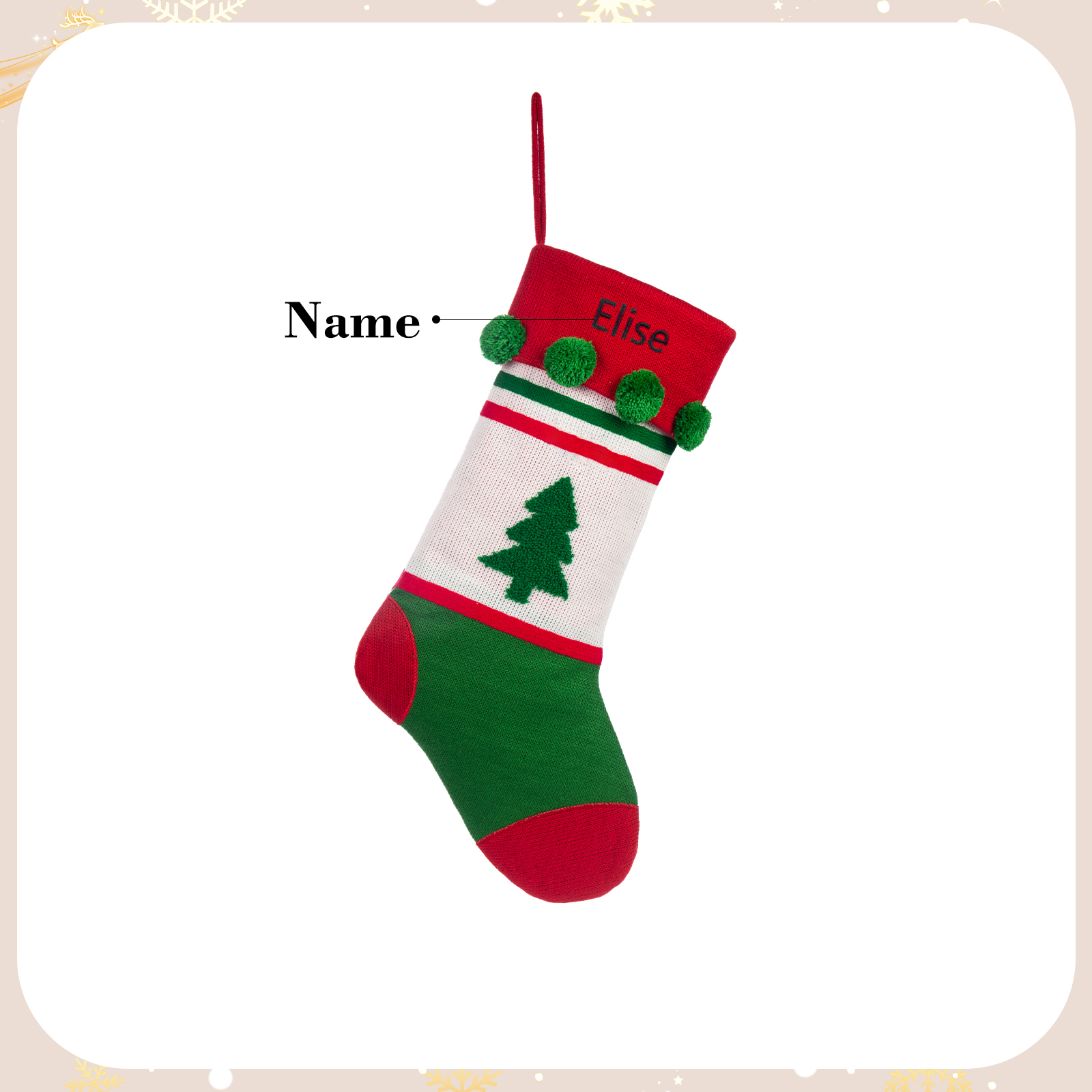 Personalised Christmas Stocking Ornament Custom 1 Name Christmas Gift Bags Gifts for Family Friends-Jessemade AU