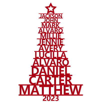 12 Names - Personalised Christmas Tree Ornaments Customised Name Xmas Wooden Decor Gifts for Family Friends-Jessemade AU