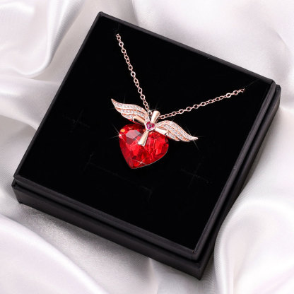 Heart-shaped Crystal Necklace Birthstone Necklace Gifts For Her-Jessemade AU