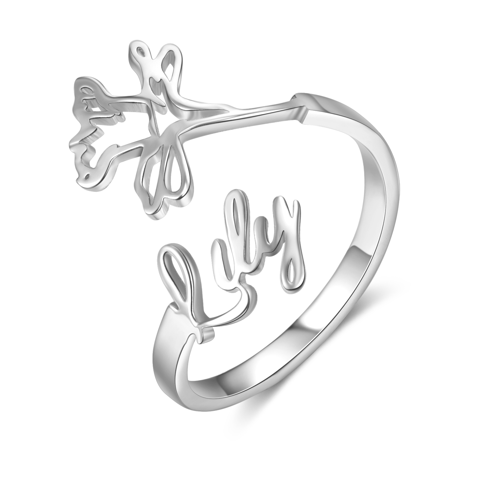 Personalised March Birth Flower Ring With Name Gifts For Her-Jessemade AU