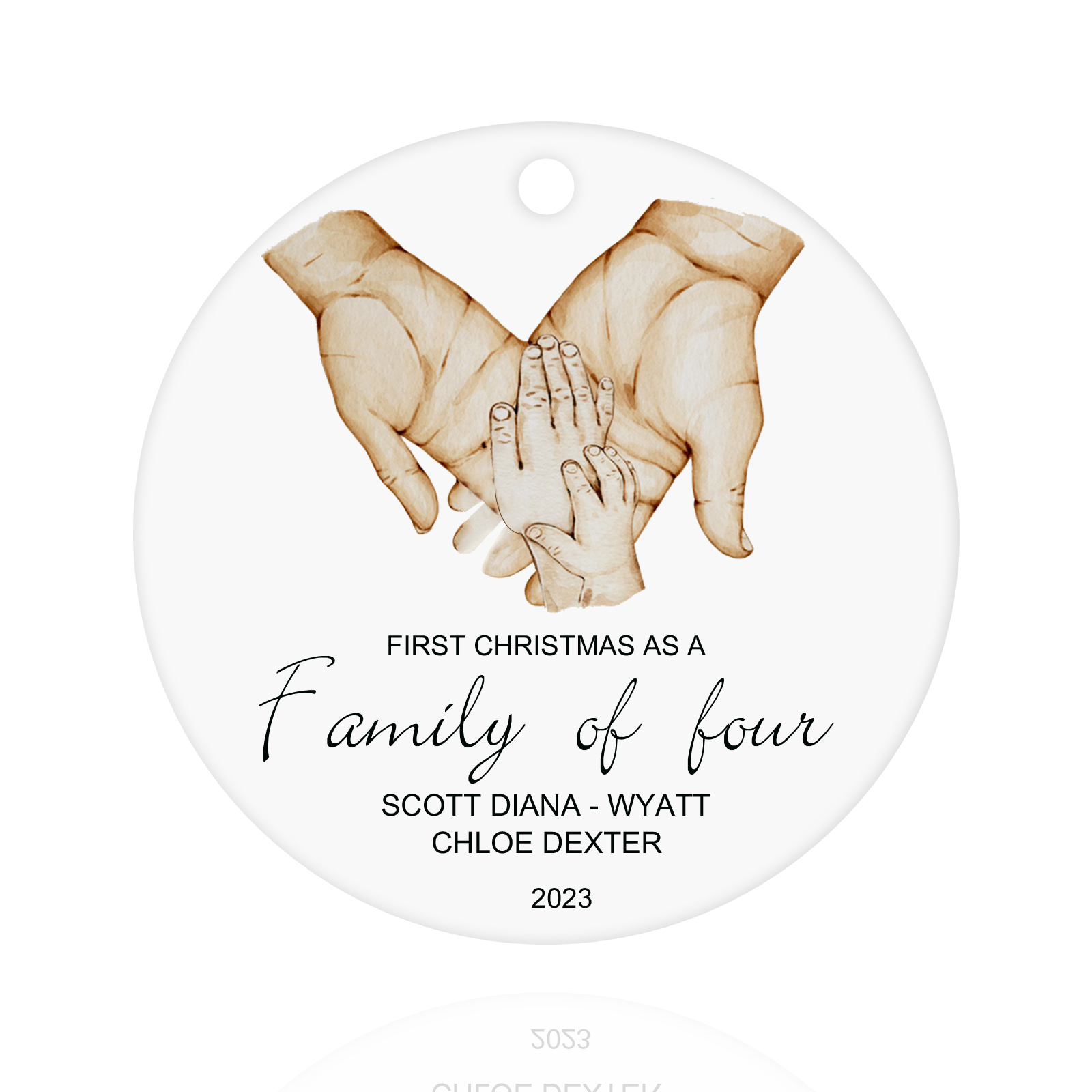 Personalised Christmas Tree Ornaments Wooden Palm Christmas Pendant Custom Text Gifts for Family Friends-Jessemade AU