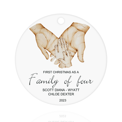 Personalised Christmas Tree Ornaments Wooden Palm Christmas Pendant Custom Text Gifts for Family Friends-Jessemade AU