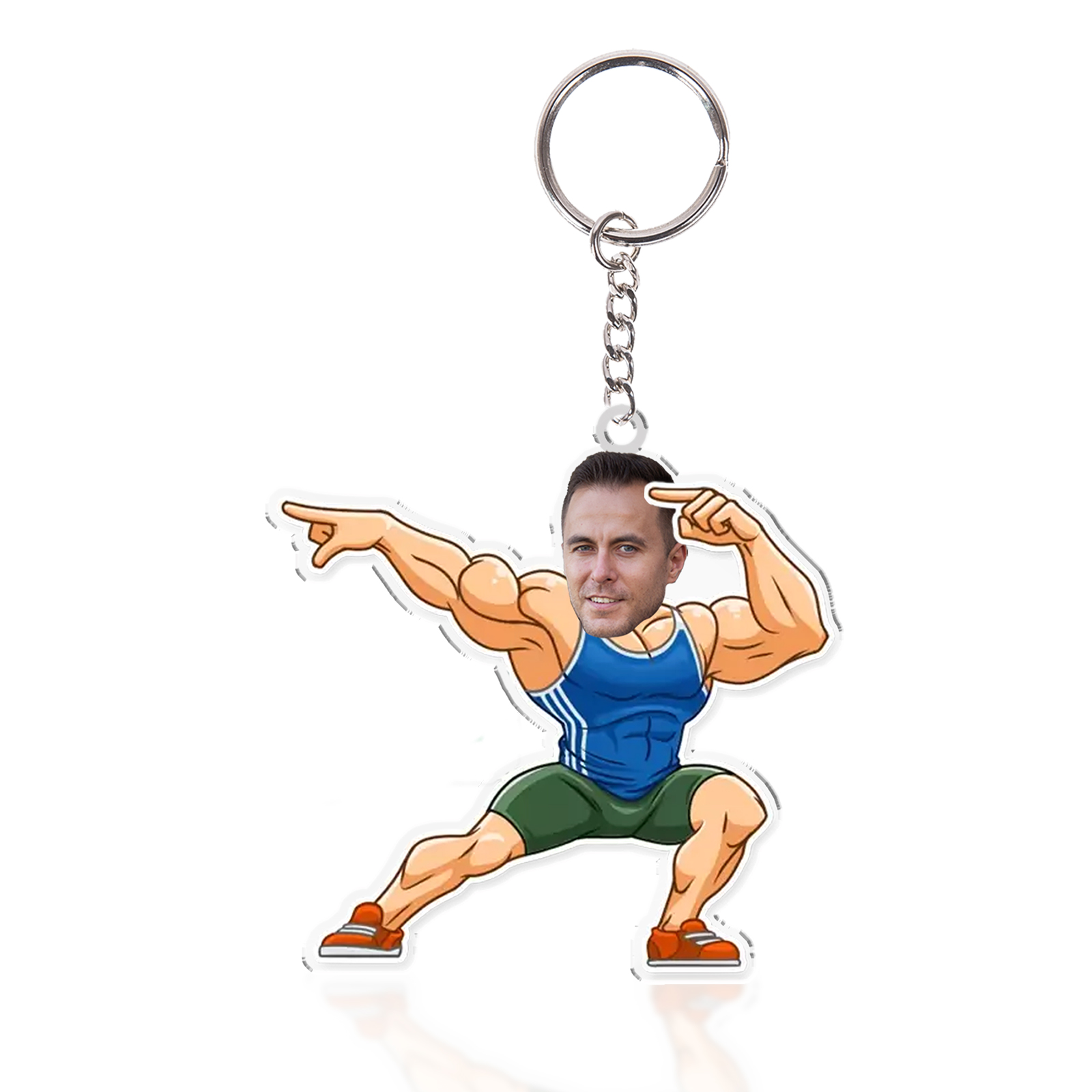 Custom Photo Acrylic Keychain Sport Man Funny Hanging Ornament Creative Personalised Gift for Him-Jessemade AU