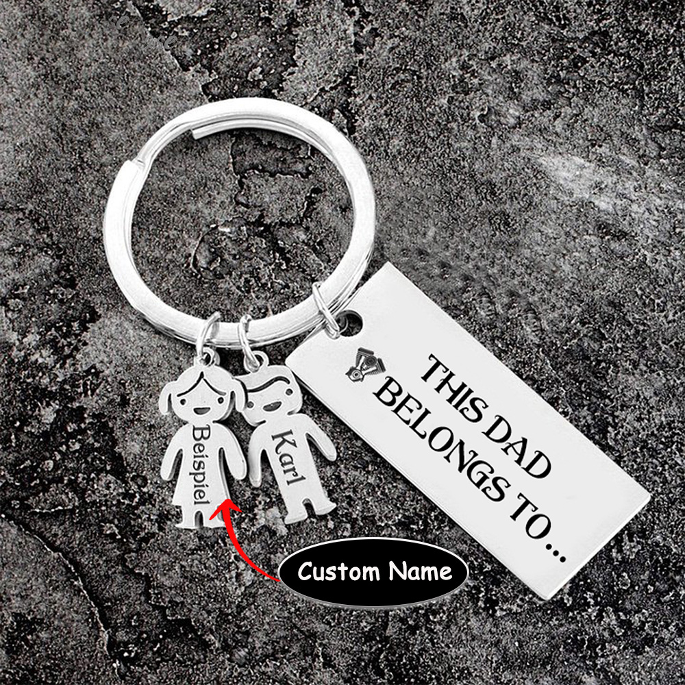 1 Name-Personalised 1 Child's Name Keychain-To My Dad-Gift Box Gift Card Set-Jessemade AU