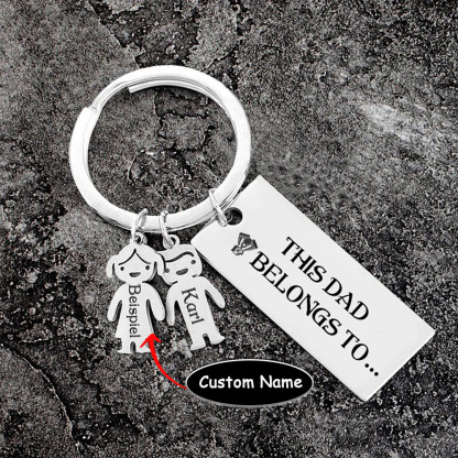 2 Names-Personalised 2 Children's Name Keychain-To My Dad-Gift Box Gift Card Set-Jessemade AU