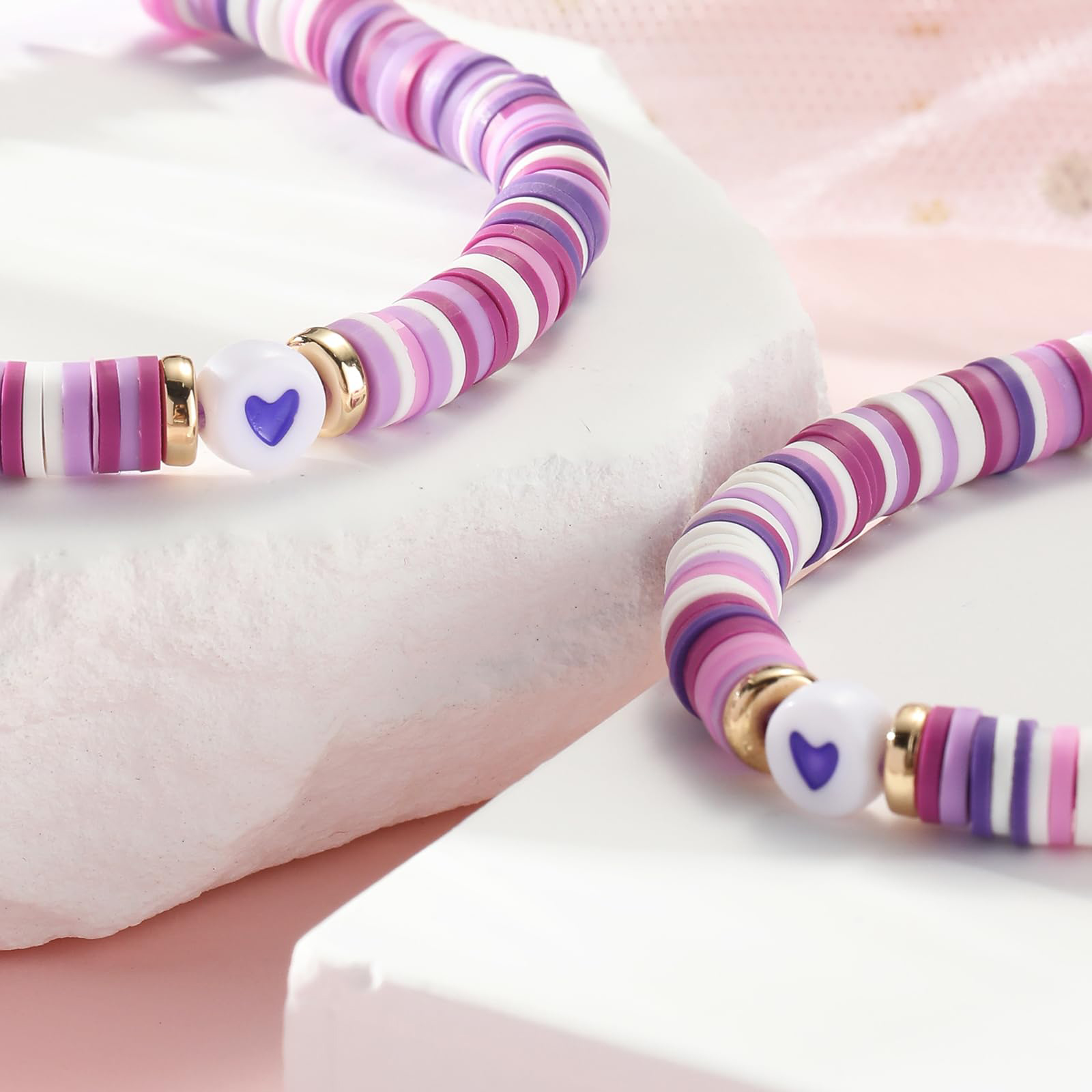 2 Pcs Bracelet Set Colourful Beaded Adjustable Bracelets with Message Card Gifts for Her - True Friendship Spans Time, Forever It Will Last-Jessemade AU