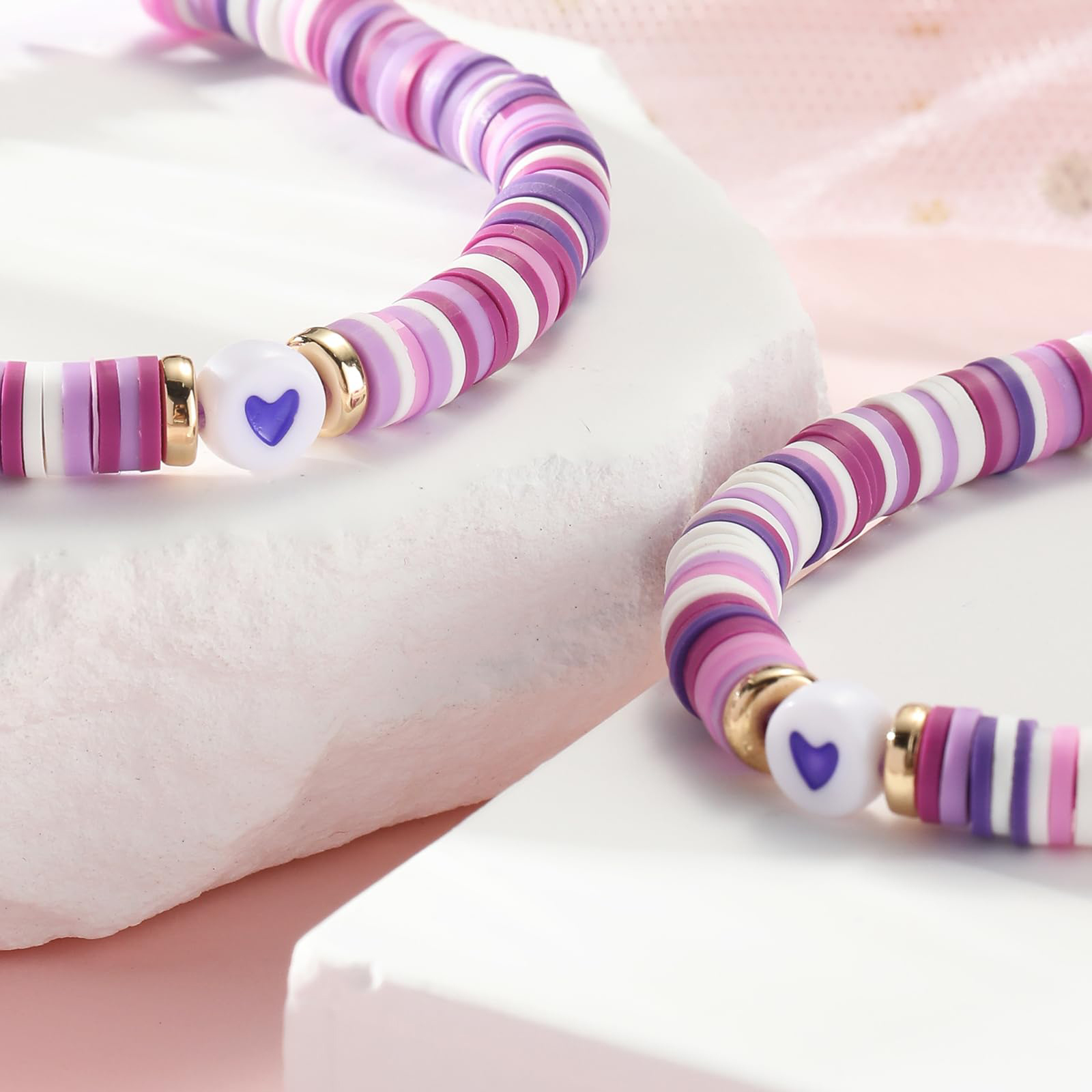 2 Pcs Bracelet Set Colourful Beaded Adjustable Bracelets with Message Card Gifts for Her - True Friendship Spans Time, Forever It Will Last-Jessemade AU