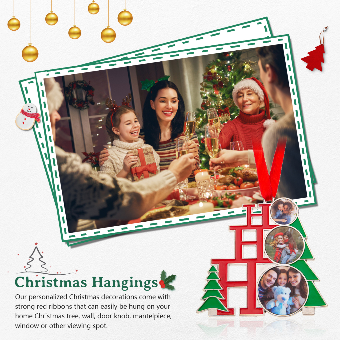 Personalised Photo Christmas Ornament Custom photos Gifts for Family-Jessemade AU