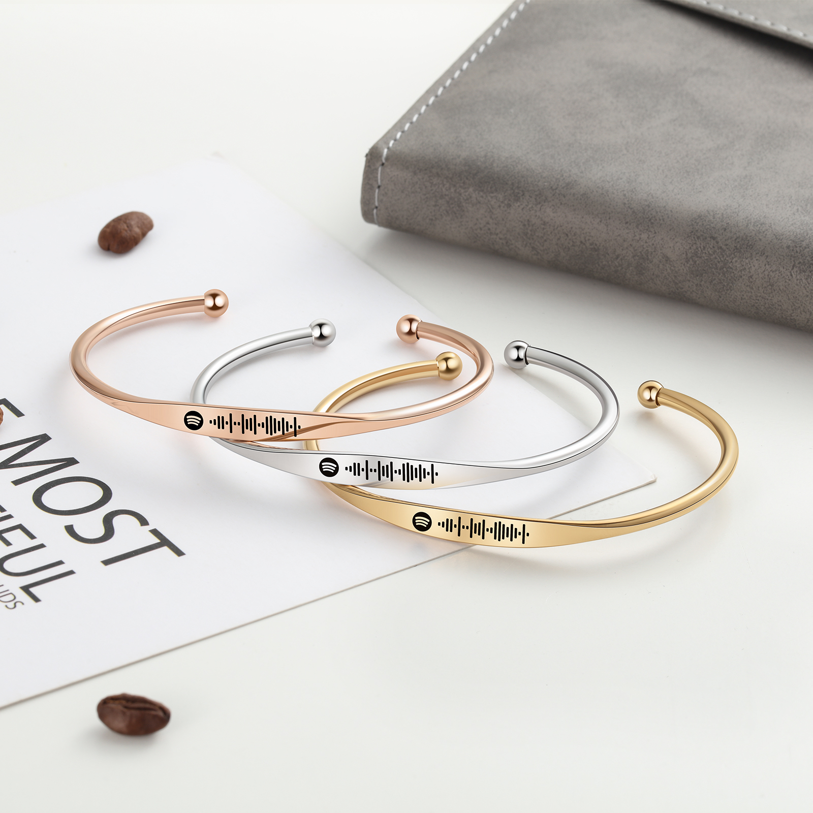 Customised Spotify code Women's Semi-open bracelet For Lover-Jessemade AU