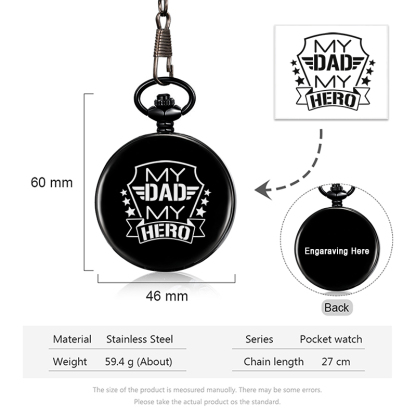 Personalised Pocket Watch Custom Names Gifts For Him-Jessemade AU