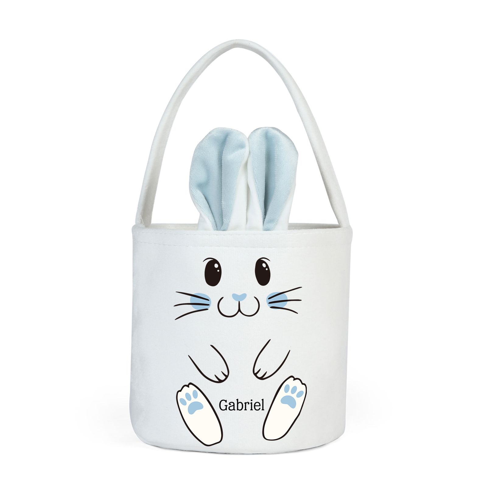Personalised Bunny Tote Bag Customised With Name Bucket Bag Bunny Basket Easter Gifts-Jessemade AU