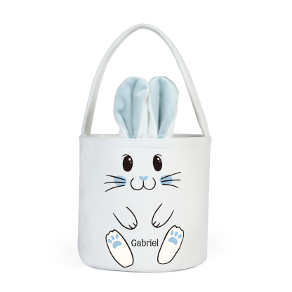 Personalised Bunny Tote Bag Customised With Name Bucket Bag Bunny Basket Easter Gifts-Jessemade AU