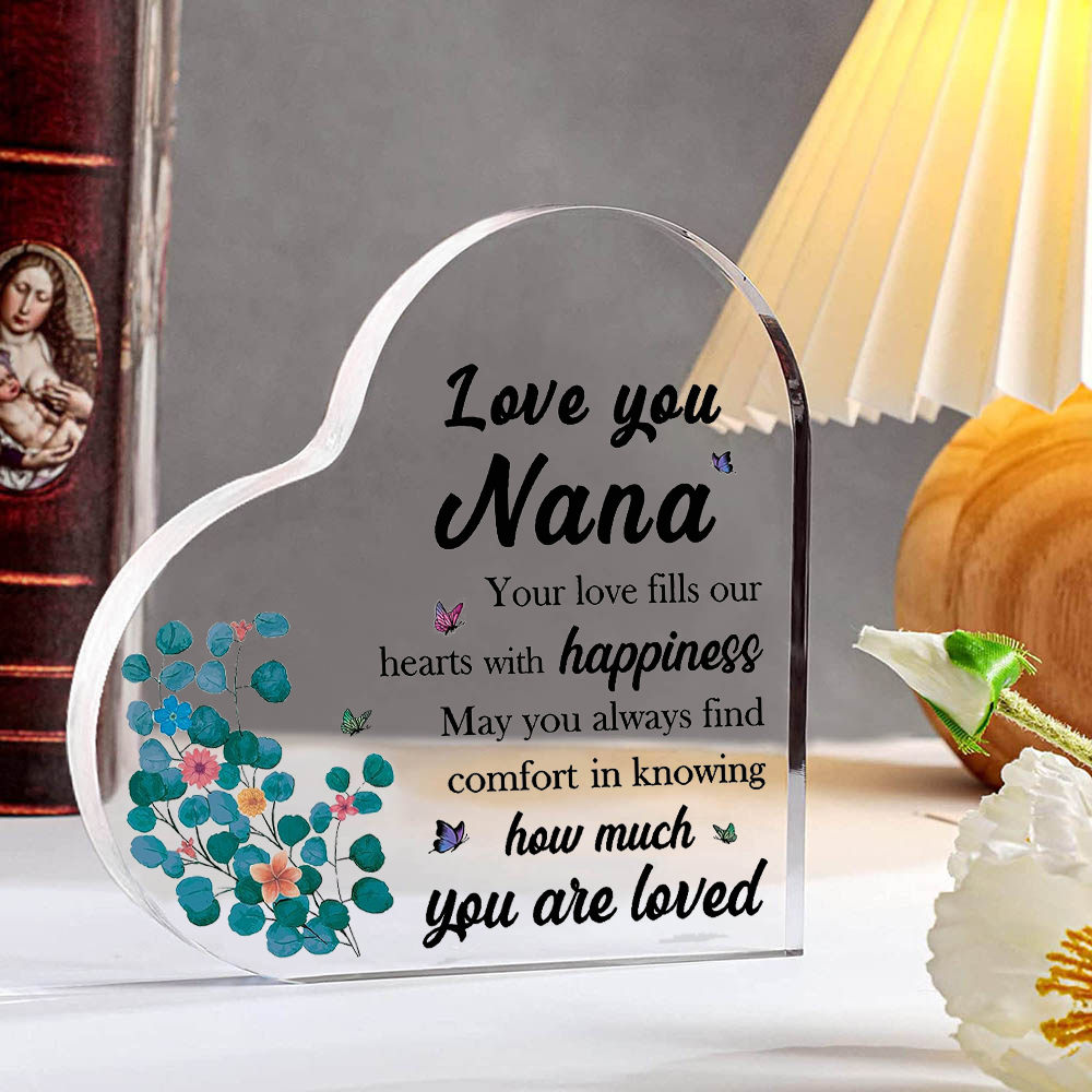 To My Nana Acrylic Heart Keepsake Heart Ornament - Love You Nana-Jessemade AU