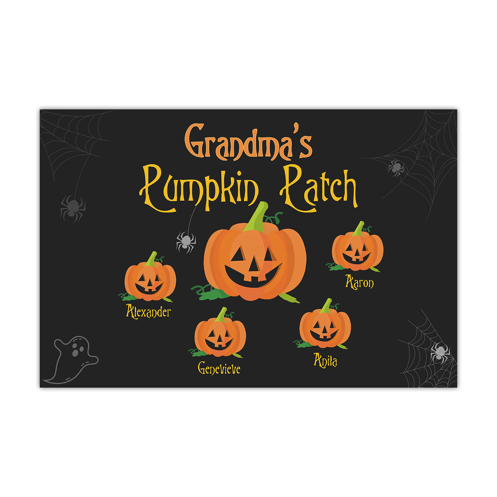 Personalised Halloween Doormat Custom 5 Names Pumpkin Doormat Home Decor - Grandma's Pumpkin Patch-Jessemade AU