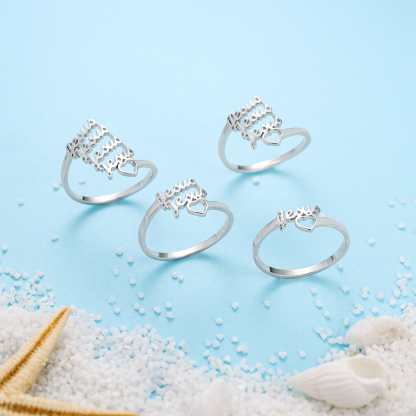 Personalised Family Name Ring Custom 2 Names Best Gift For Women-Jessemade AU