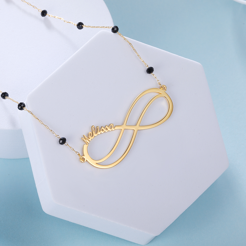 Personalised Infinity Necklace Custom 1 Name Necklace Gift For Women-Jessemade AU