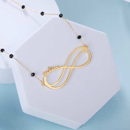 Personalised Infinity Necklace Custom 1 Name Necklace Gift For Women-Jessemade AU