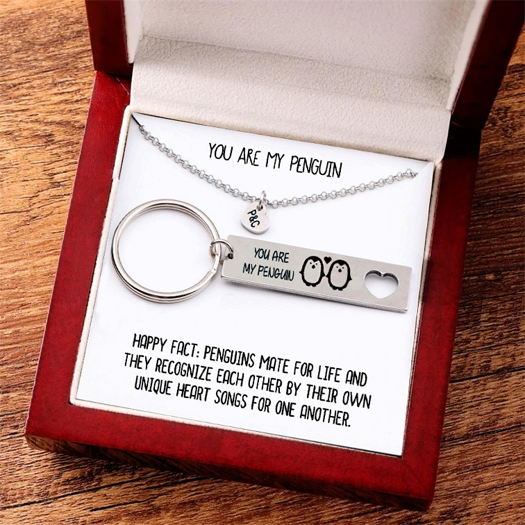 Personalised Set Of Jewelry Heart Necklace And Keychain Gifts For Her-Jessemade AU