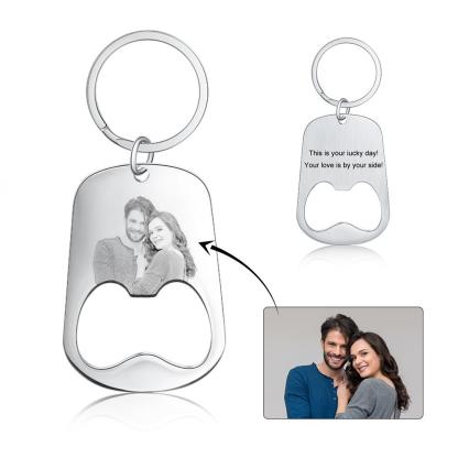 Custom Photo Keychain Personalised Bottle Opener Photo Engraved Gift for Father-Jessemade AU