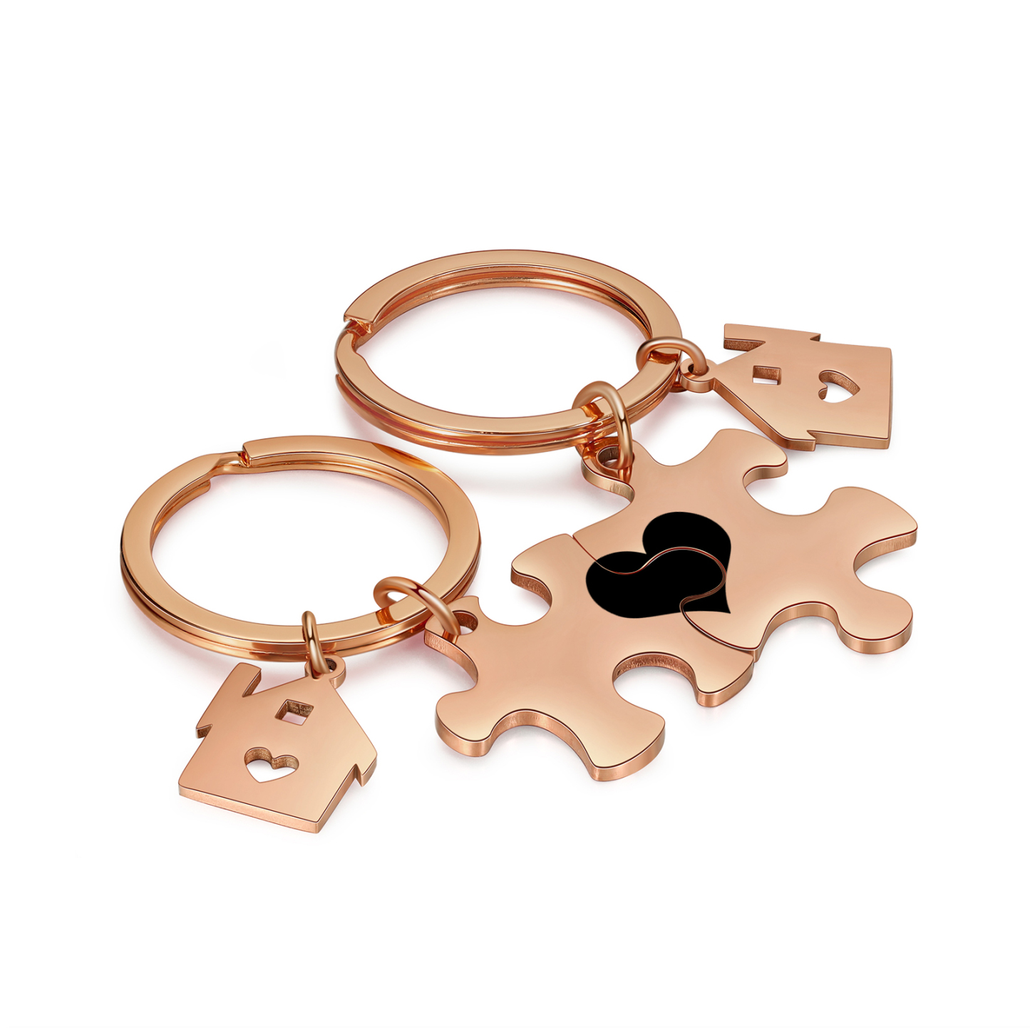 2 PCS Couple Keychain Set Custom 2 Names & Date Keyring Puzzle Keychain Valentine's Day Personalised Gift for Him/Her-Jessemade AU