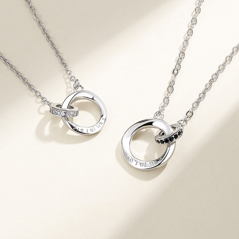 Couple Necklace Set Möbius Ring Necklace Birthday Valentine's Day Gift for Couples-Jessemade AU