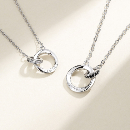 Couple Necklace Set Möbius Ring Necklace Birthday Valentine's Day Gift for Couples-Jessemade AU