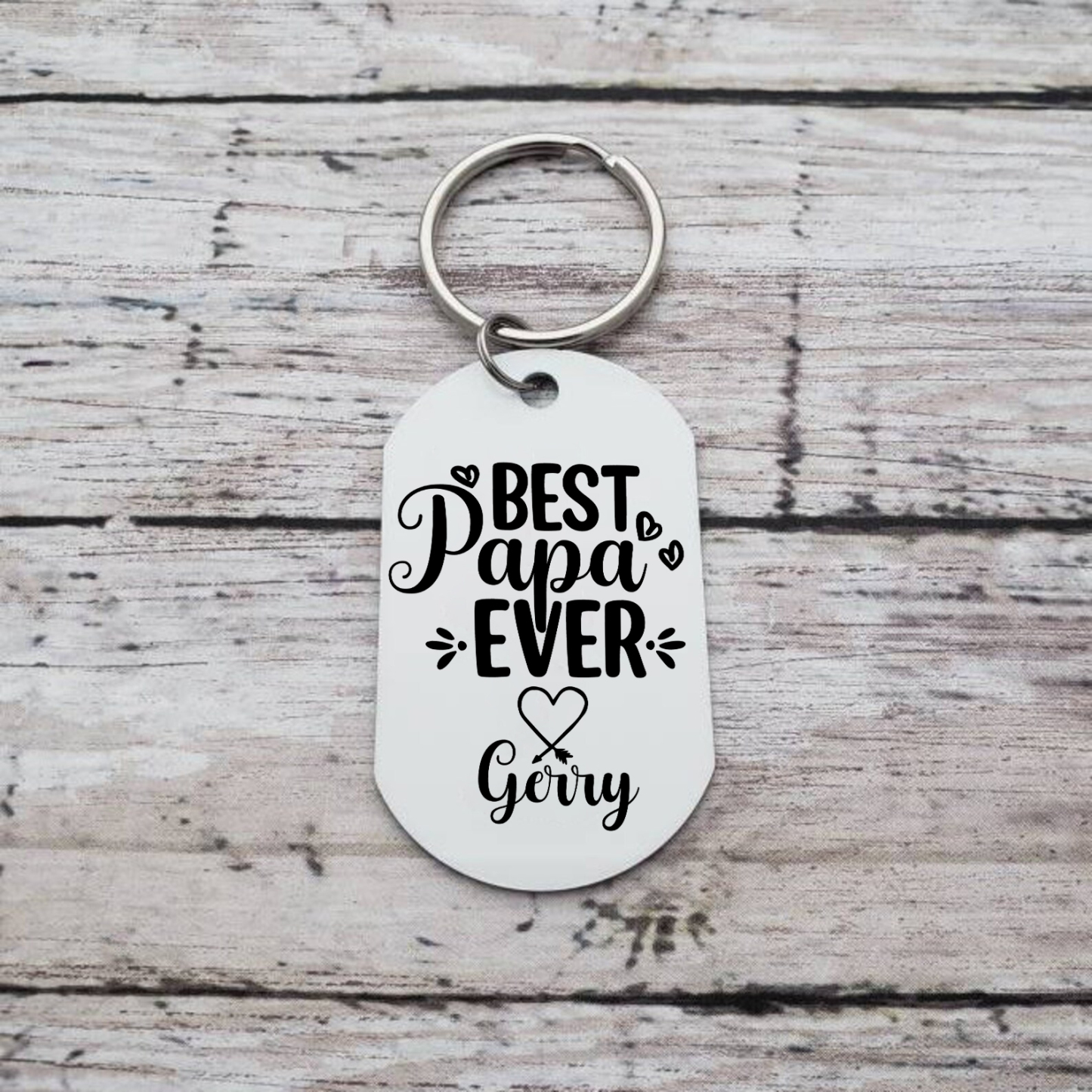 Personalised Photo and Name Keychain for Papa "Best Papa Ever" Grandparents' Day Gift-Jessemade AU