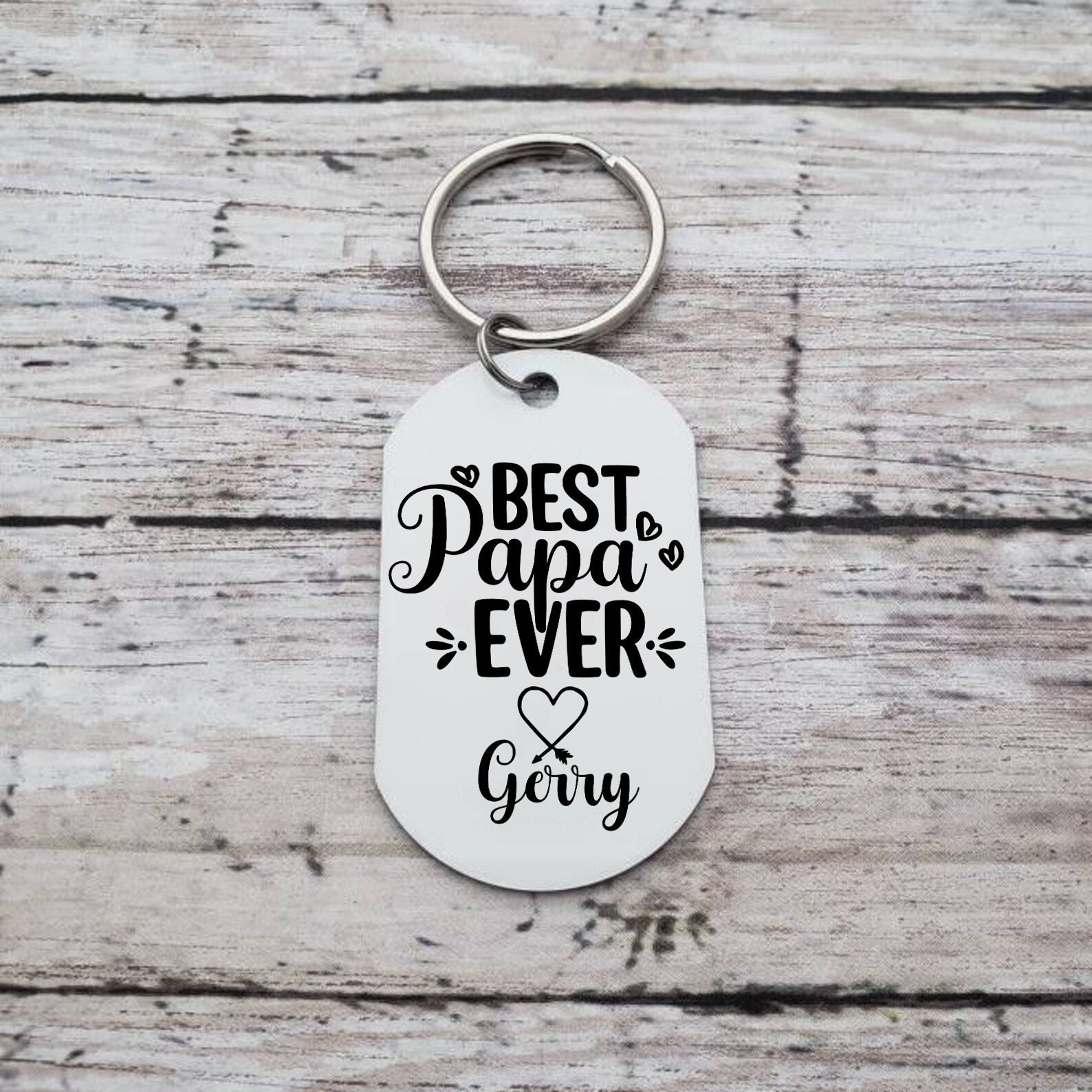 Personalised Photo and Name Keychain for Papa "Best Papa Ever" Grandparents' Day Gift-Jessemade AU