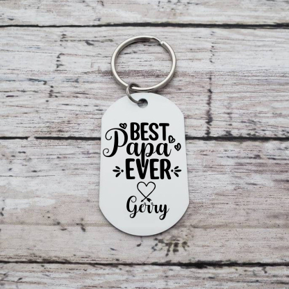 Personalised Photo and Name Keychain for Papa "Best Papa Ever" Grandparents' Day Gift-Jessemade AU